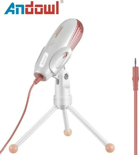 Φωτογραφία προϊόντος: Andowl SF-500 Πυκνωτικό Μικρόφωνο 3.5mm Επιτραπέζιο για Φωνητικά σε Ροζ Χρυσό Χρώμα