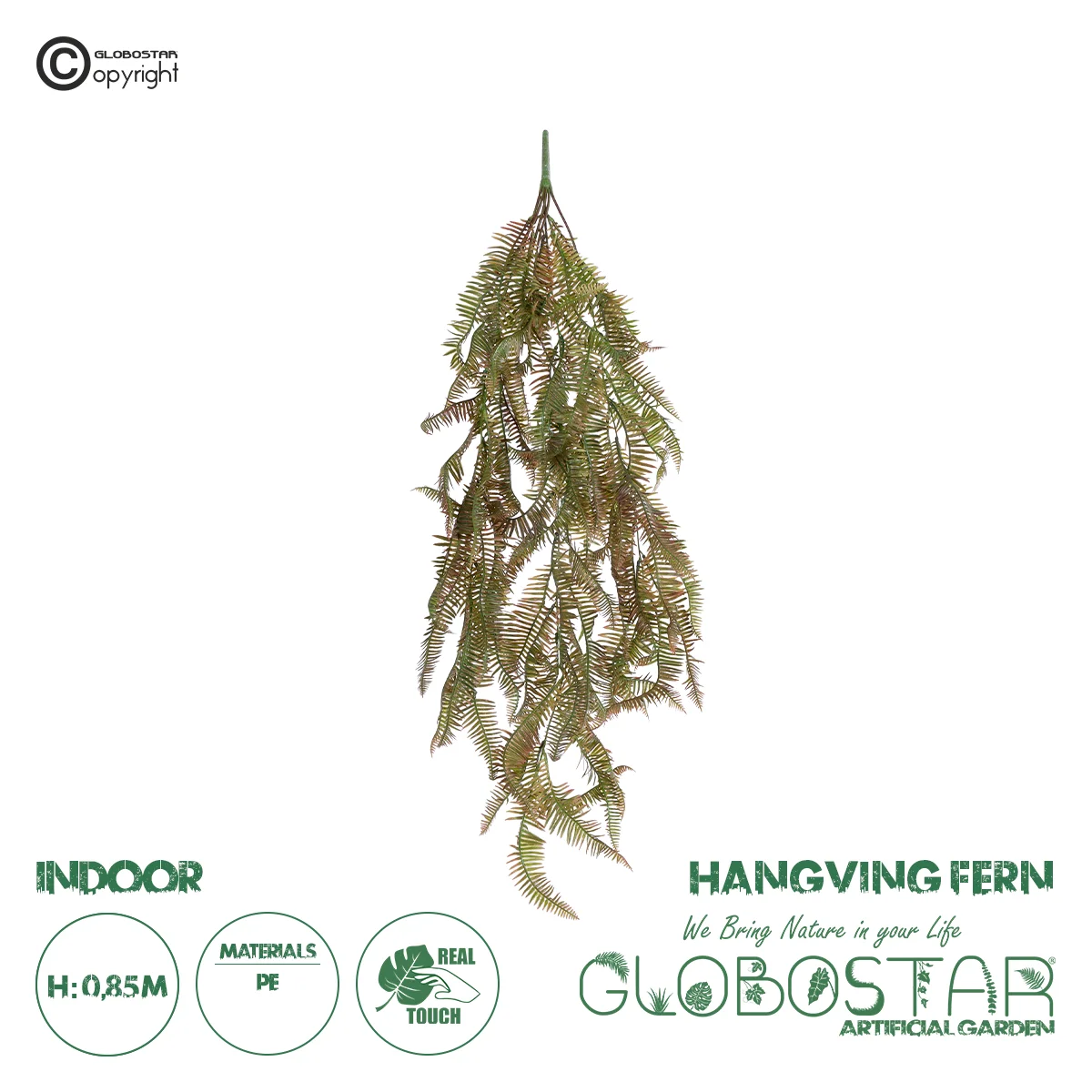 Φωτογραφία προϊόντος: GloboStar® Artificial Garden HANGING FERN BRANCH 20832 Τεχνητό Διακοσμητικό Κρεμαστό κλαδί Φτέρης Μ30 x Π8 x Υ87cm