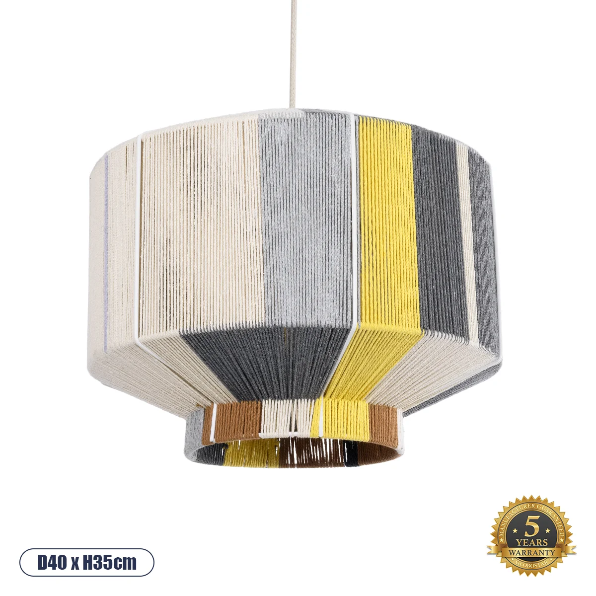 Φωτογραφία προϊόντος: GLOBOSTAR® SALERNO 02388 Boho Κρεμαστό Φωτιστικό Οροφής με Ντουί 1 x E27 AC 220-240V IP20 - Πολύχρωμο - Μ40 x Π40 x Υ35cm