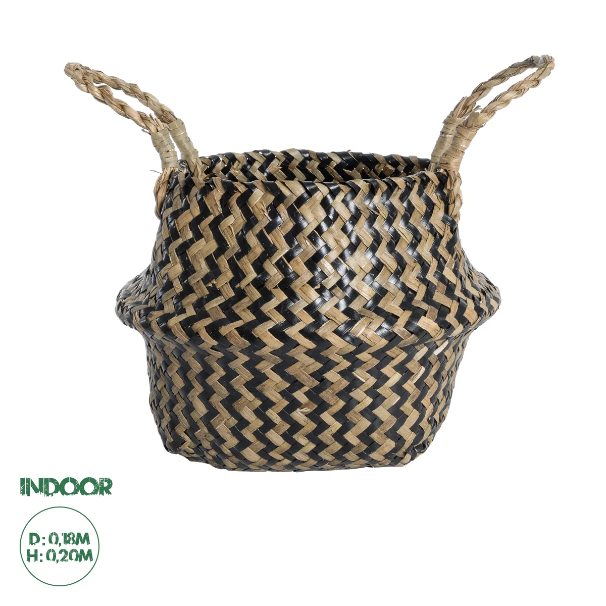 Φωτογραφία προϊόντος: GloboStar® Artificial Garden SALVADOR 20588 Διακοσμητικό Πλεκτό Καλάθι - Κασπώ Γλάστρα - Flower Pot Καφέ με Μαύρο Φ18 x Υ20cm