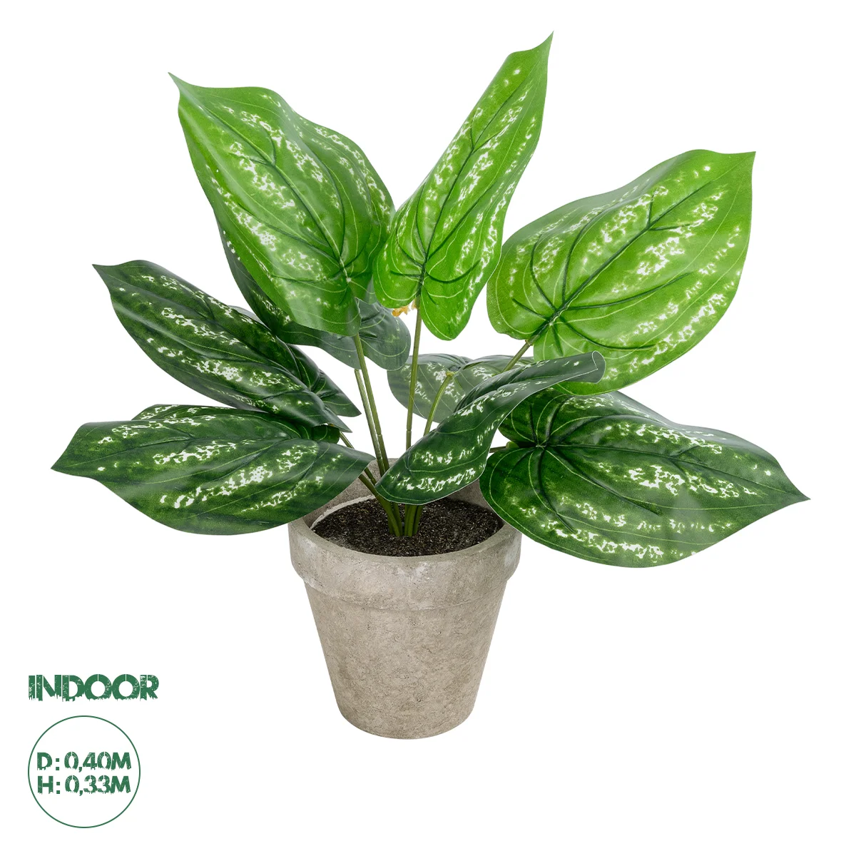 Φωτογραφία προϊόντος: GloboStar® Artificial Garden SILVER POTHOS POTTED PLANT 20896 Διακοσμητικό Φυτό Πόθος Φ40 x Υ33cm