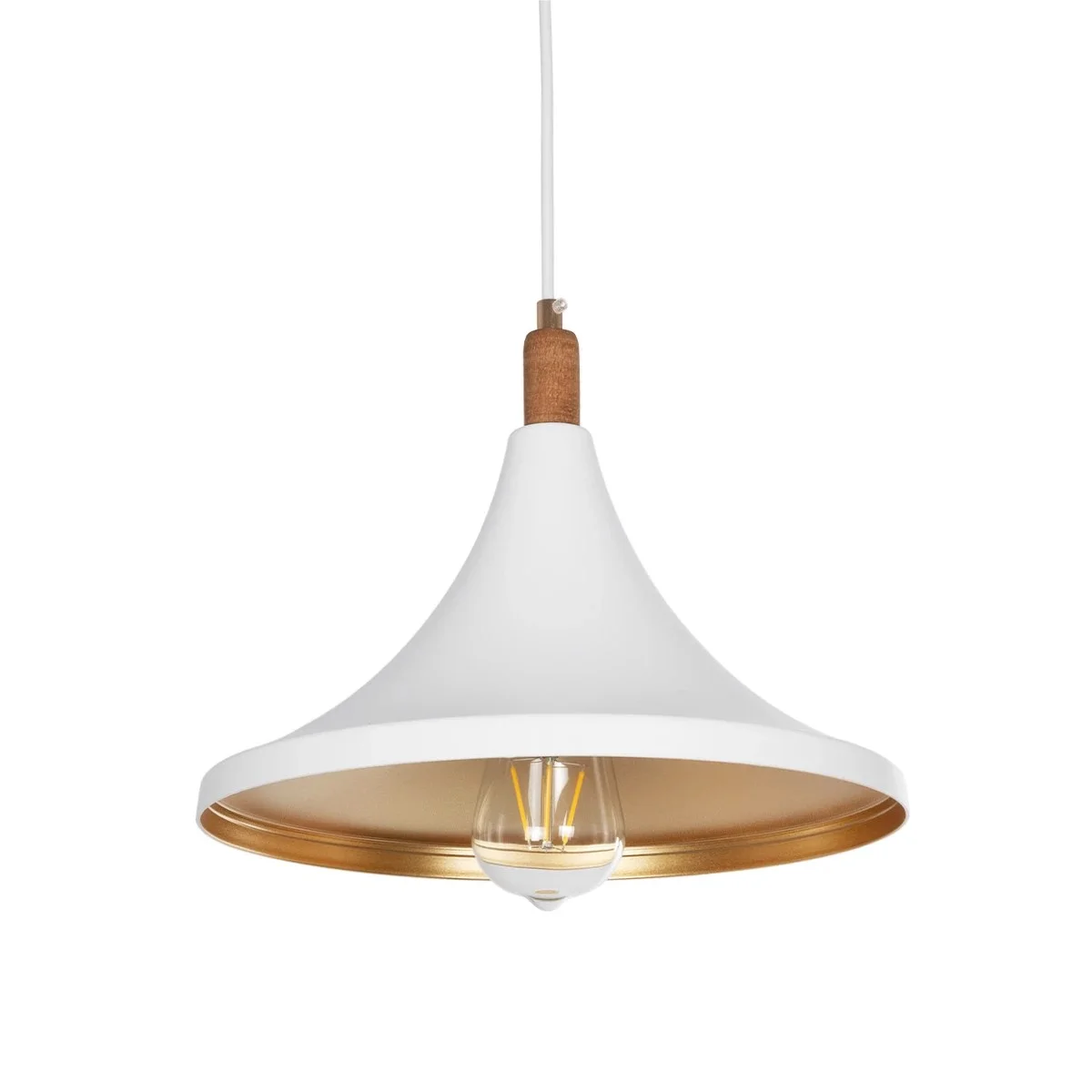 Φωτογραφία προϊόντος: GLOBOSTAR® BELFRY 203-0076 Μοντέρνο Κρεμαστό Φωτιστικό Οροφής με Ντουί 1 x E27 AC 220-240V IP20 - Λεύκο & Χρυσό - Μ29.5 x Π29.5 x Υ22cm