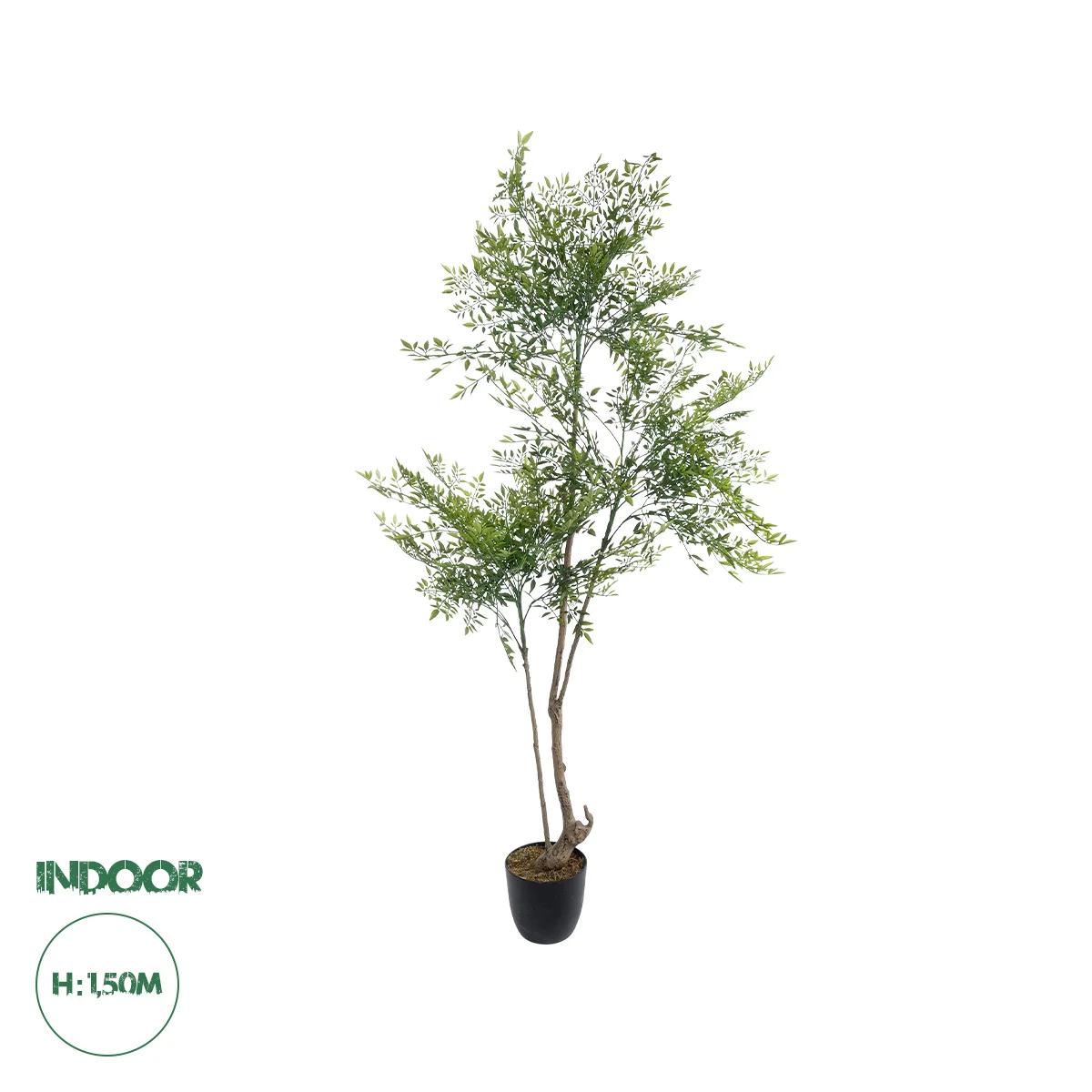 Φωτογραφία προϊόντος: GloboStar® Artificial Garden GREEN NANDINA PLANT 20965 Διακοσμητικό Φυτό Πράσινη Ναντίνα Φ66 x Υ150cm