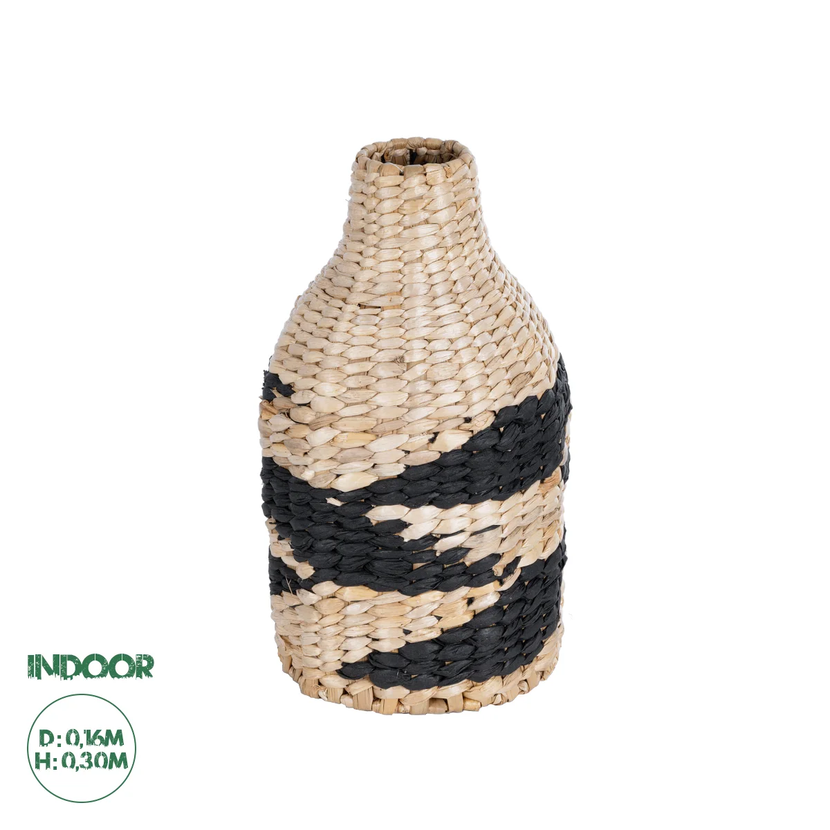 Φωτογραφία προϊόντος: GloboStar® Artificial Garden JORDAN 21245 Διακοσμητικό Πλεκτό Καλάθι - Κασπώ Γλάστρα - Flower Pot Μπεζ με Μαύρο Φ16cm x Υ30cm