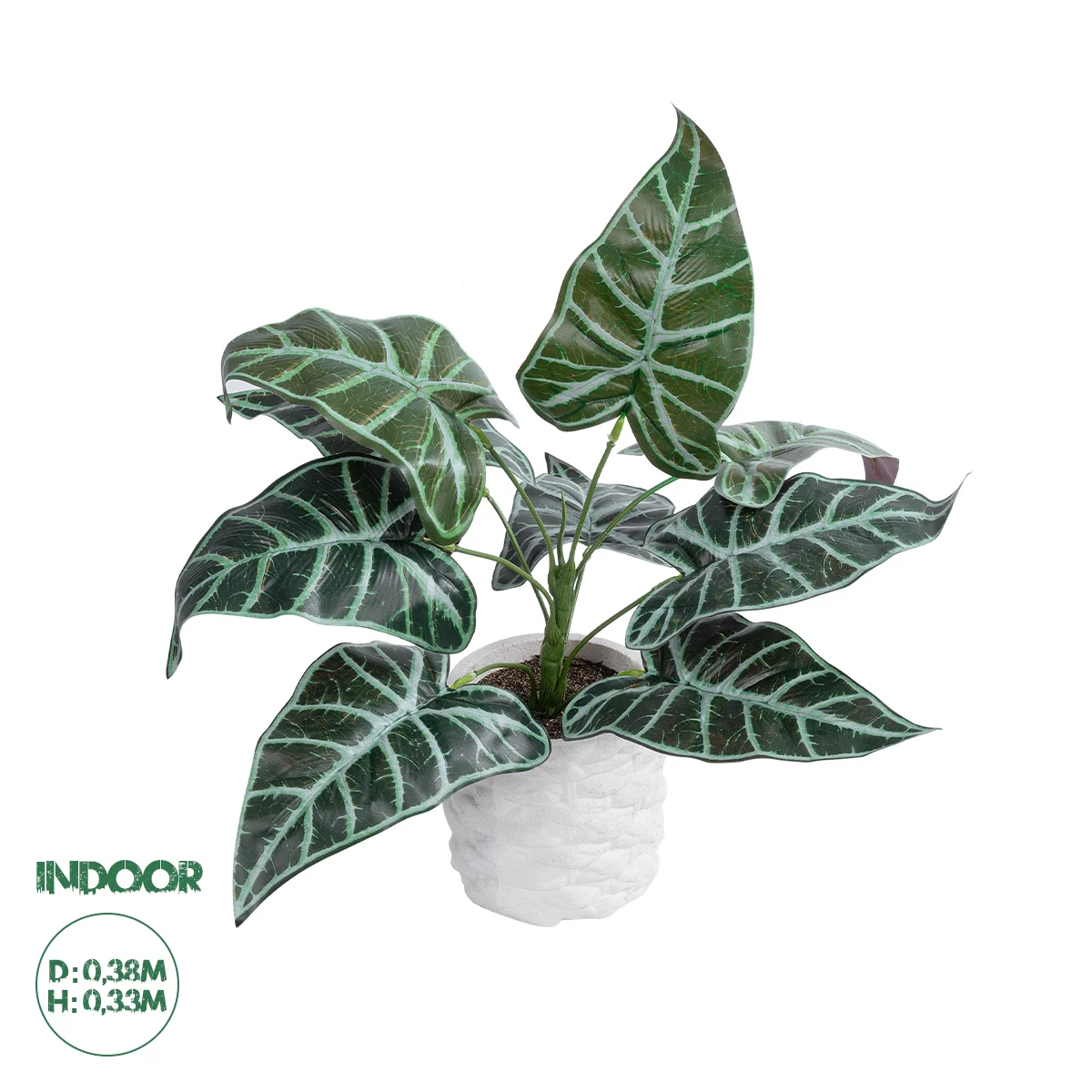 Φωτογραφία προϊόντος: GloboStar® Artificial Garden ALOCASIA 20886 Τεχνητό Διακοσμητικό Φυτό Αλοκασία Φ38 x Υ33cm