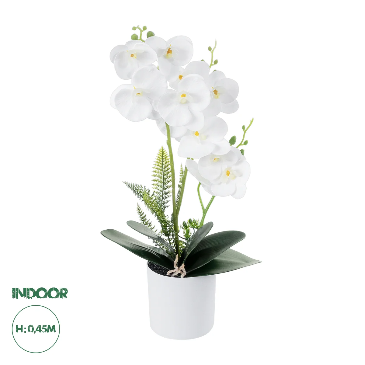 Φωτογραφία προϊόντος: GloboStar® Artificial Garden WHITE ORCHID 21076 Διακοσμητικό Φυτό Λευκή Ορχιδέα Υ45cm