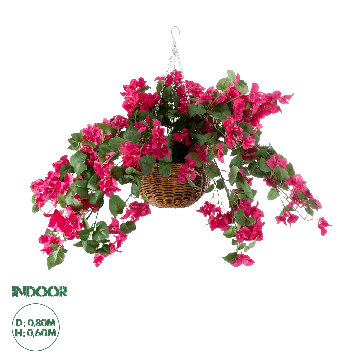 Φωτογραφία προϊόντος: GloboStar® Artificial Garden RHODODENDRON HANGING PLANT 20634 Τεχνητό Κρεμαστό Διακοσμητικό Φυτό Τριανταφυλλιάς Y60cm