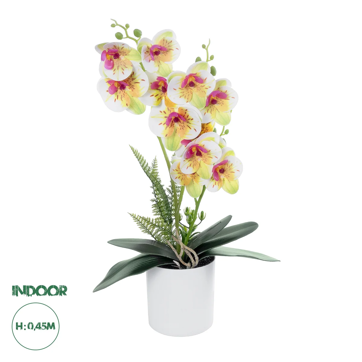 Φωτογραφία προϊόντος: GloboStar® Artificial Garden WHITE - FUCHSIA ORCHID 21078 Διακοσμητικό Φυτό Λευκή - Φούξια Ορχιδέα Υ45cm