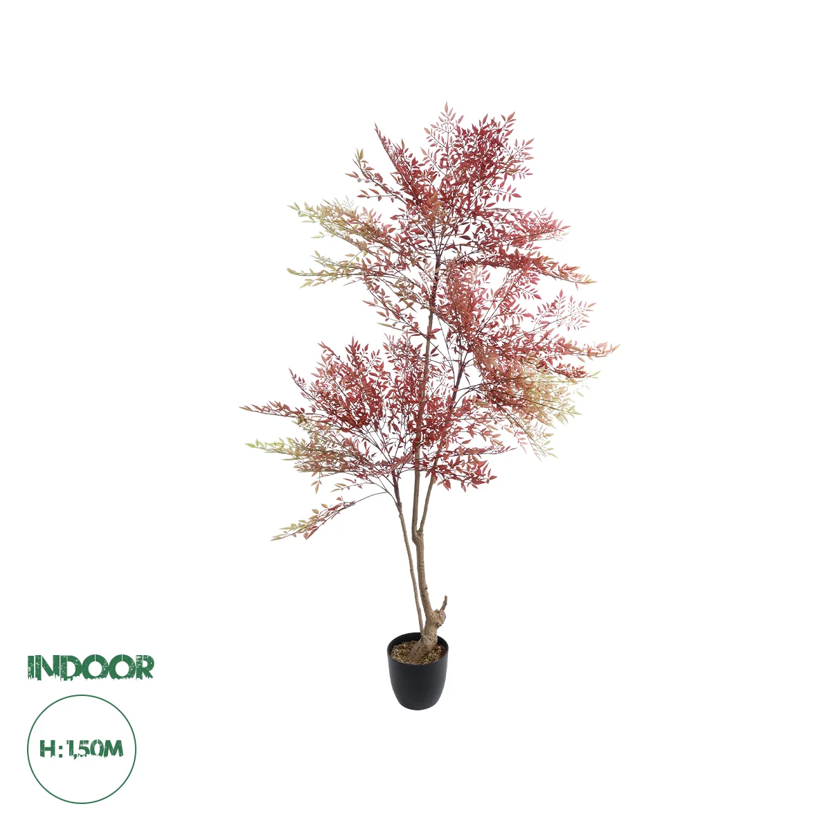 Φωτογραφία προϊόντος: GloboStar® Artificial Garden RED NANDINA PLANT 20966 Διακοσμητικό Φυτό Κόκκινη Ναντίνα Φ66 x Υ150cm