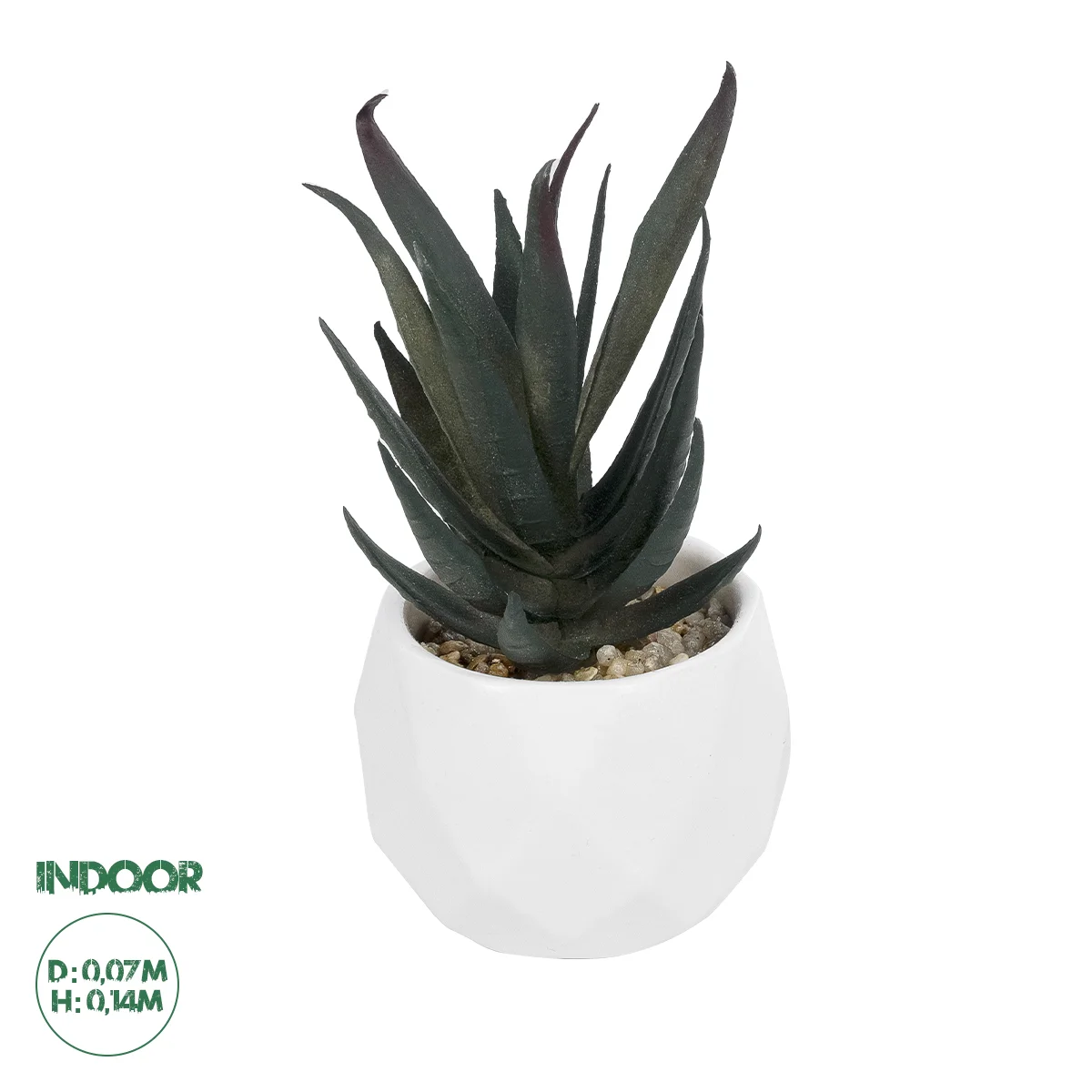 Φωτογραφία προϊόντος: GloboStar® Artificial Garden SUCCULENT ALOE POTTED PLANT 20978 Διακοσμητικό Φυτό Αλόης Φ7 x Υ14cm