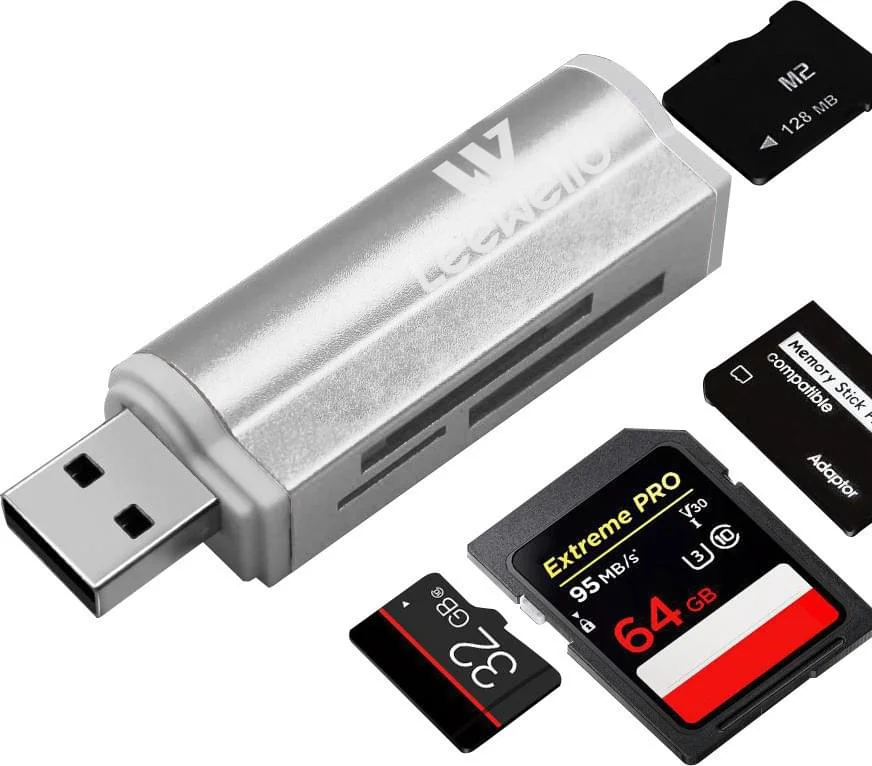 Φωτογραφία προϊόντος: Leewello YPX-039 Card Reader USB 3.0 για SD/microSD/MemoryStick Ασημί