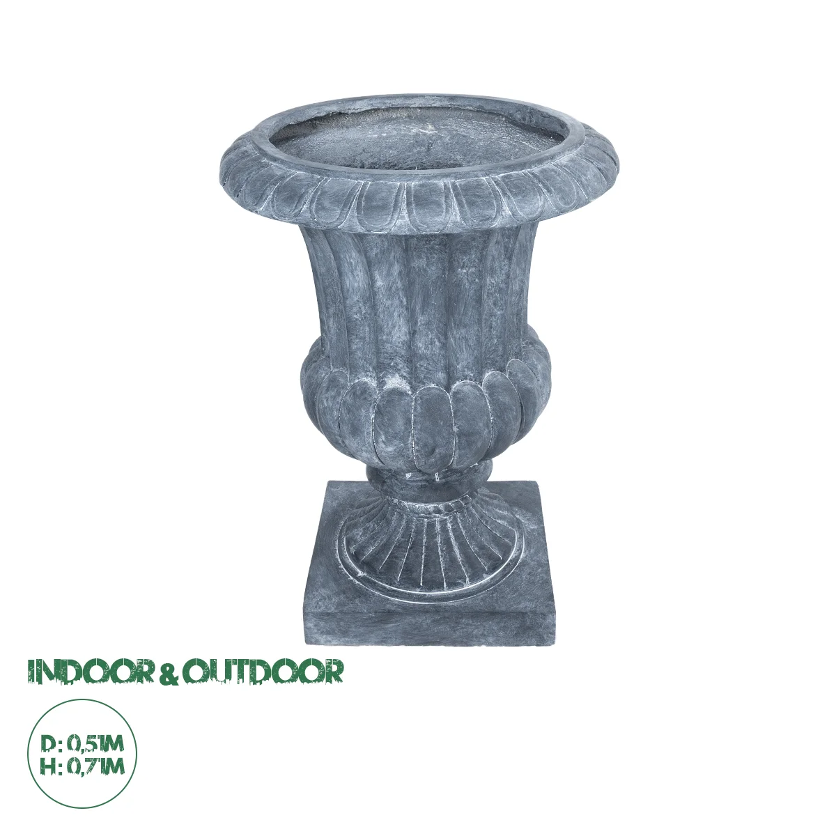 Φωτογραφία προϊόντος: GloboStar® Artificial Garden ALCAZAR 20777 Επιδαπέδιο Πολυεστερικό Τσιμεντένιο Κασπώ Γλάστρα - Flower Pot Γκρι Φ51 x Υ71cm