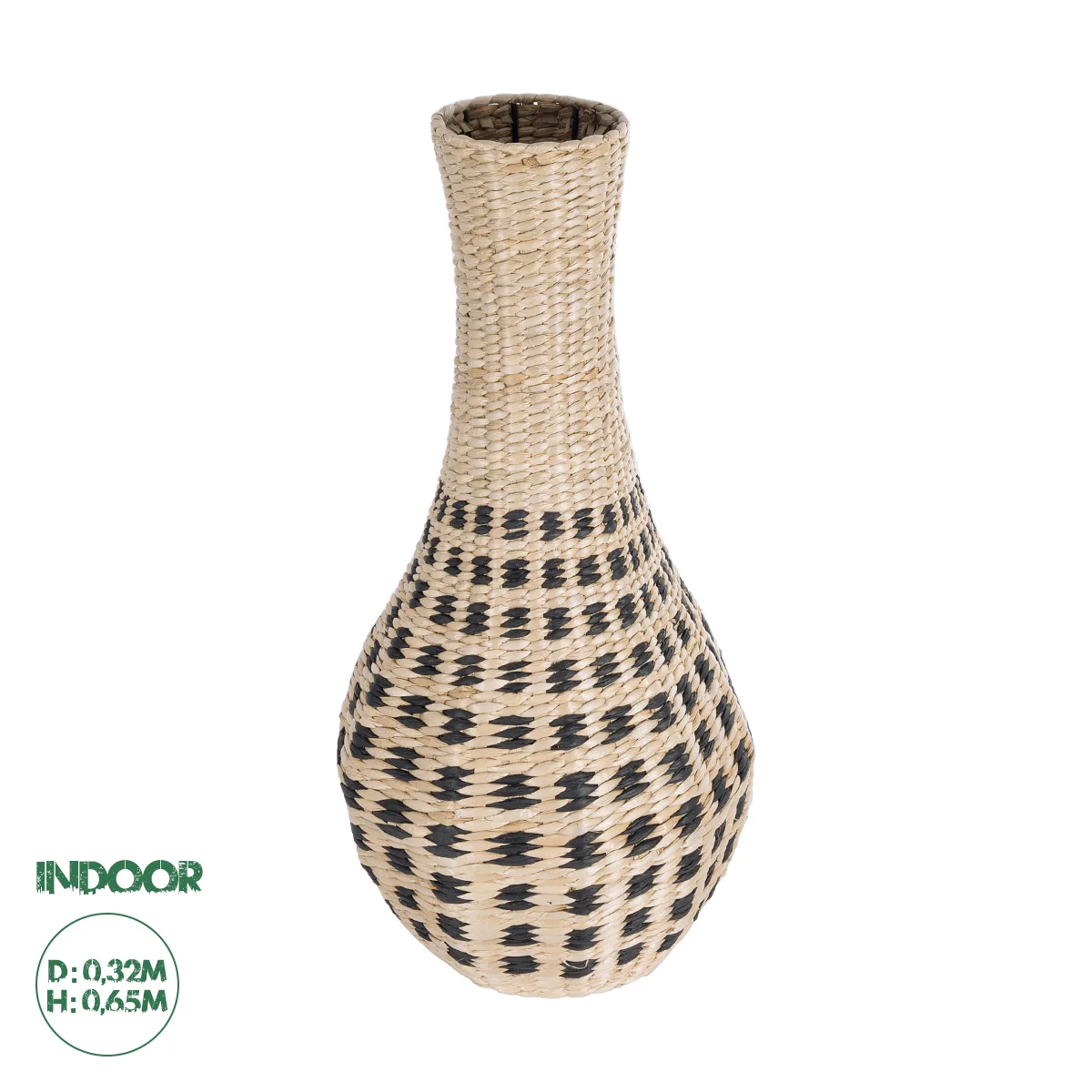 Φωτογραφία προϊόντος: GloboStar® Artificial Garden MARSELLE 21232 Διακοσμητικό Πλεκτό Καλάθι - Κασπώ Γλάστρα - Flower Pot Μπεζ με Μαύρο Φ32cm x Υ65cm
