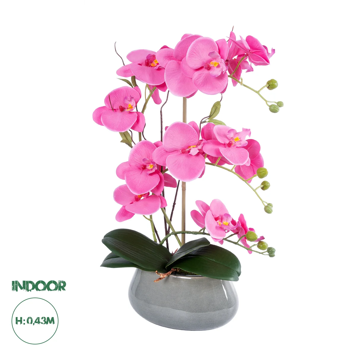 Φωτογραφία προϊόντος: GloboStar® Artificial Garden PINK ORCHID 21121 Διακοσμητικό Φυτό Έντονο Ροζ Ορχιδέα Υ43cm