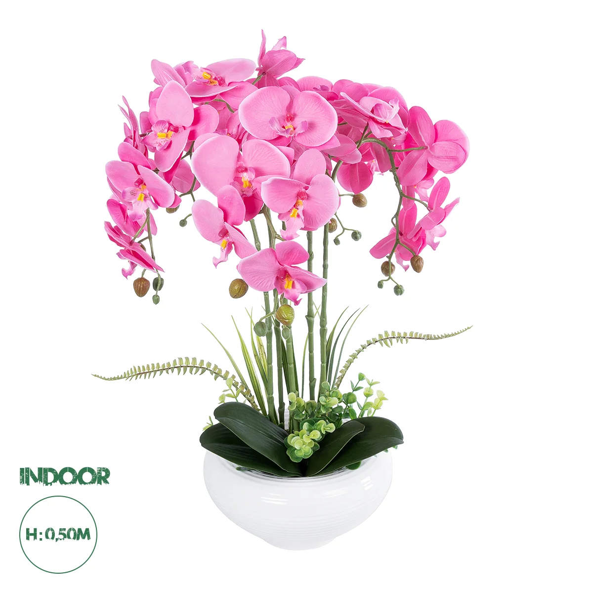 Φωτογραφία προϊόντος: GloboStar® Artificial Garden PINK ORCHID 21124 Διακοσμητικό Φυτό Ροζ Ορχιδέα Υ50cm