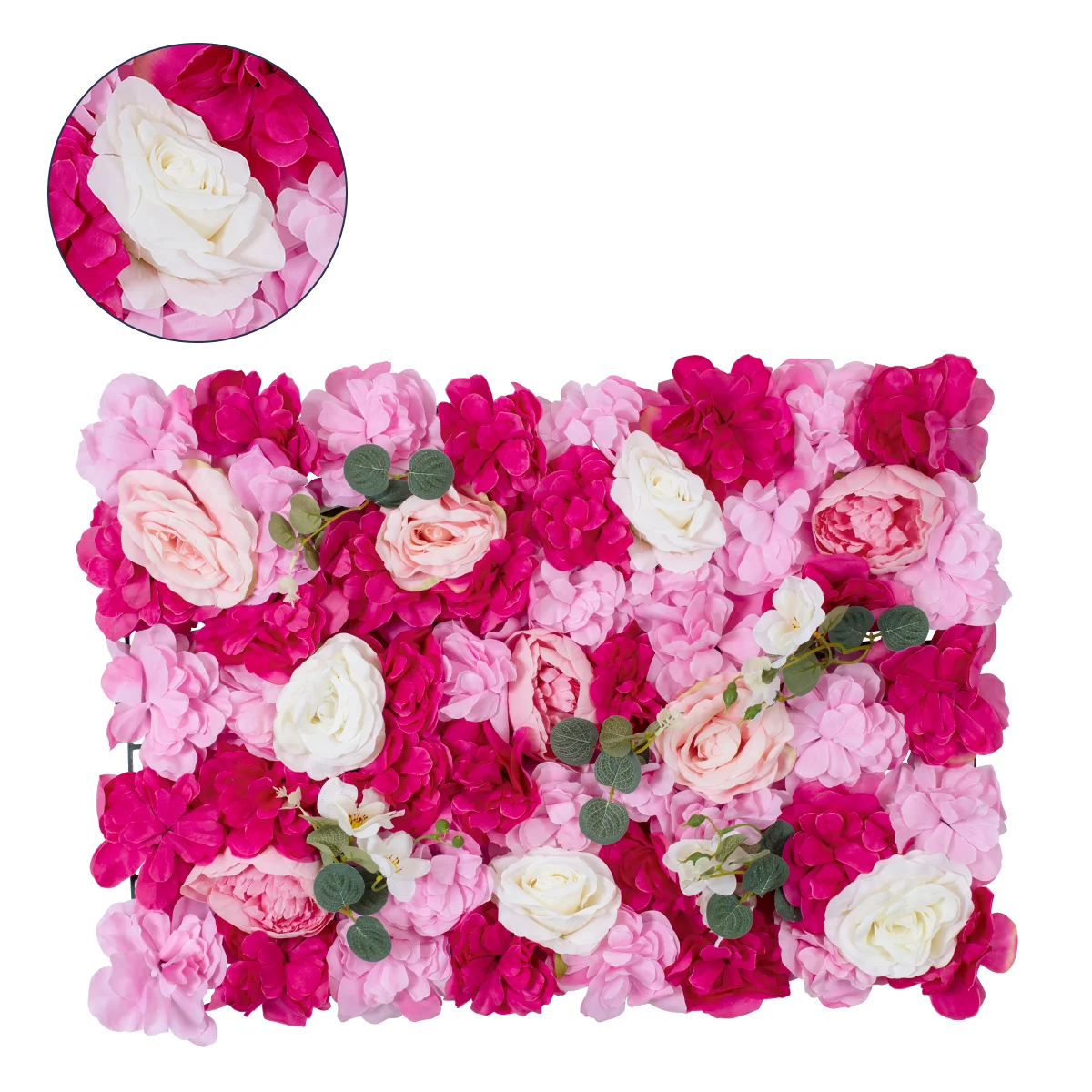 Φωτογραφία προϊόντος: GloboStar® Artificial Garden ROSALIE 78335 Τεχνητό Διακοσμητικό Πάνελ Λουλουδιών - Κάθετος Κήπος σύνθεση Ροζαλί Μ60 x Π40 x Υ6cm