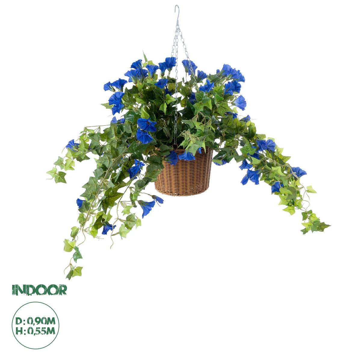 Φωτογραφία προϊόντος: GloboStar® Artificial Garden MORNING GLORY HANGING PLANT 20636 Τεχνητό Κρεμαστό Διακοσμητικό Φυτό Ορτανσίας Y55cm