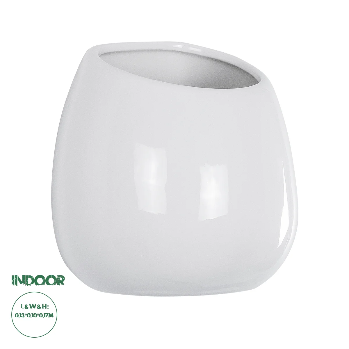 Φωτογραφία προϊόντος: GloboStar® Artificial Garden GRENADA 20537 Διακοσμητική Κεραμική Γλάστρα Λευκή Φ12 x Υ13