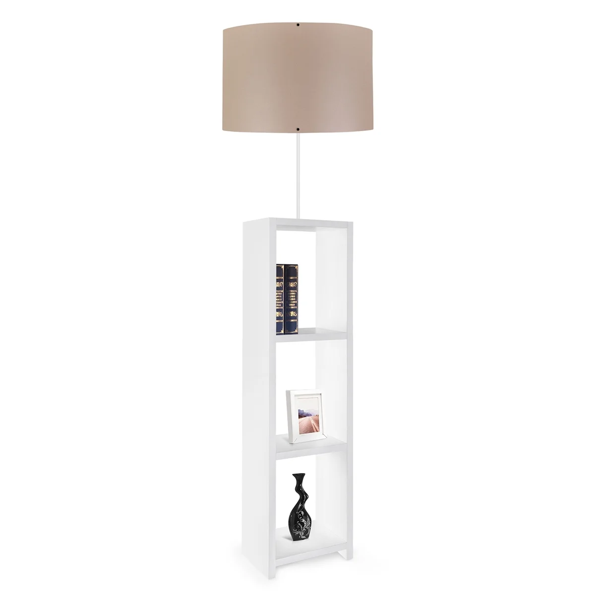 Φωτογραφία προϊόντος: GLOBOSTAR® WOODO 204-0052 Μοντέρνο Επιδαπέδιο Φωτιστικό με Ντουί 1 x E27 AC 220-240V IP20 - Λευκό & Μπεζ - Μ38 x Π38 x Υ150cm