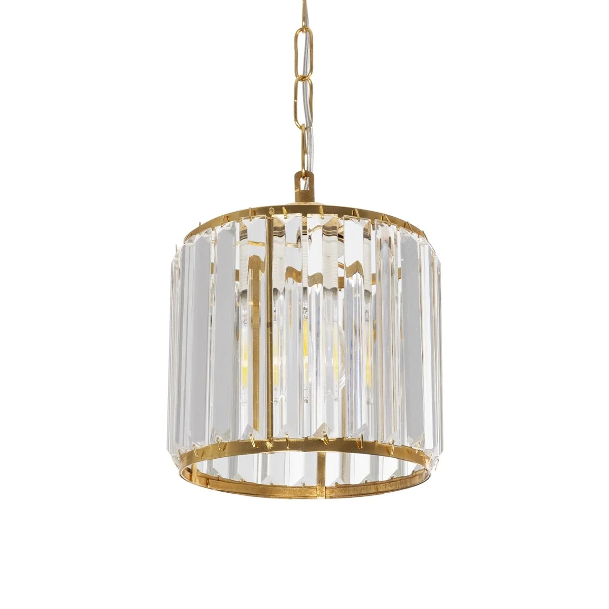 Φωτογραφία προϊόντος: GLOBOSTAR® GLAMOROUS 203-0093 Κλασικό Κρεμαστό Φωτιστικό Οροφής με Ντουί 1 x E27 AC 220-240V IP20 - Χρυσό & Διάφανο - Μ19 x Π19 x Υ16.5cm