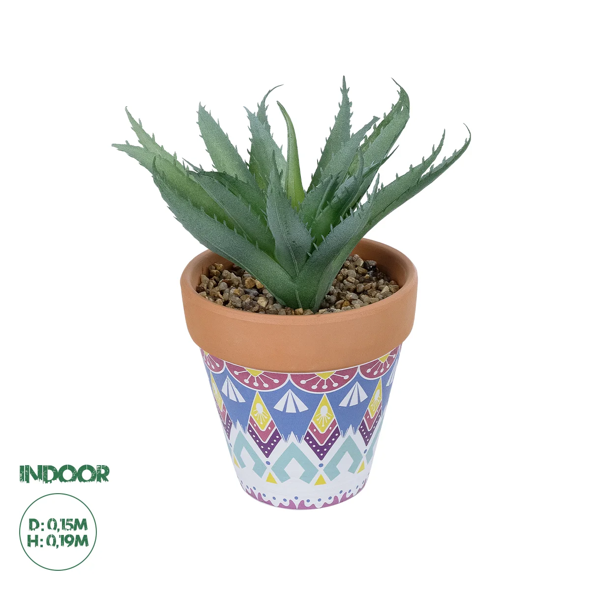 Φωτογραφία προϊόντος: GloboStar® Artificial Garden SUCCULENT ALOE POTTED PLANT 21053 Διακοσμητικό Φυτό Αλόη Φ15 x Υ19cm