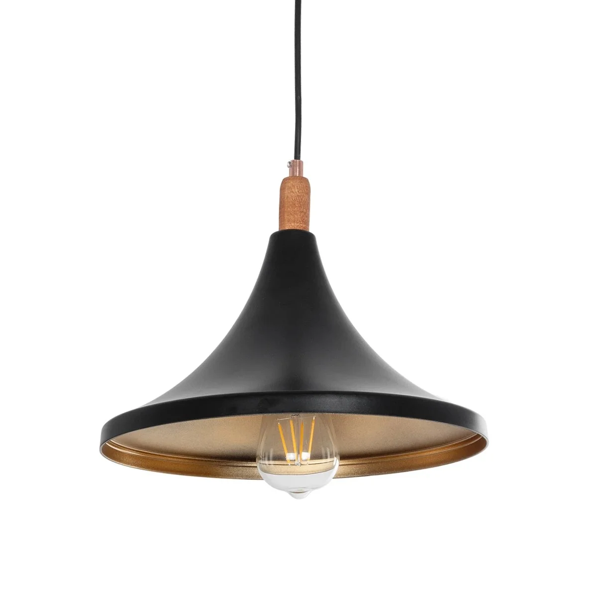 Φωτογραφία προϊόντος: GLOBOSTAR® BELFRY 203-0077 Μοντέρνο Κρεμαστό Φωτιστικό Οροφής με Ντουί 1 x E27 AC 220-240V IP20 - Μαύρο & Χρυσό - Μ29.5 x Π29.5 x Υ22cm