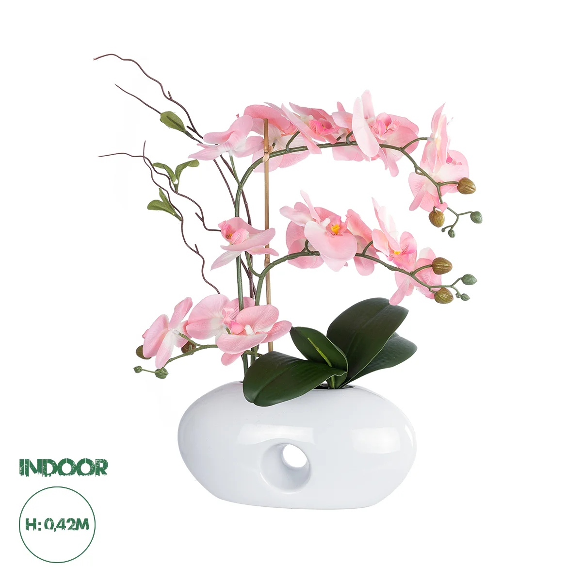 Φωτογραφία προϊόντος: GloboStar® Artificial Garden PINK ORCHID 21126 Διακοσμητικό Φυτό Ροζ Ορχιδέα Υ42cm