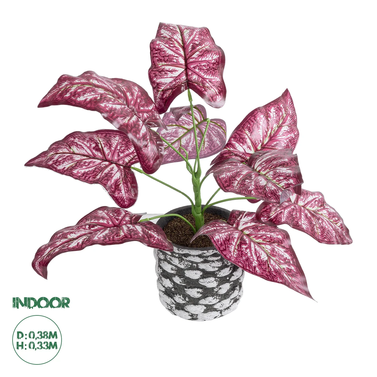 Φωτογραφία προϊόντος: GloboStar® Artificial Garden RED POLKA 20887 Τεχνητό Διακοσμητικό Φυτό Κόκκινη Πόλκα Φ38 x Υ33cm