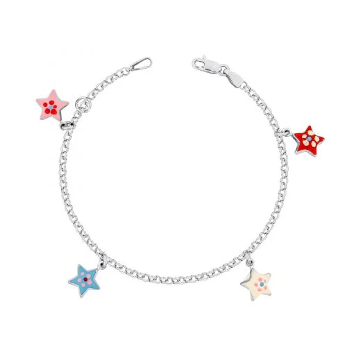 Φωτογραφία προϊόντος: Παιδικό Βραχιόλι Mε Αστεράκια Από Λευκό Χρυσό 14 Καρατίων PVR492