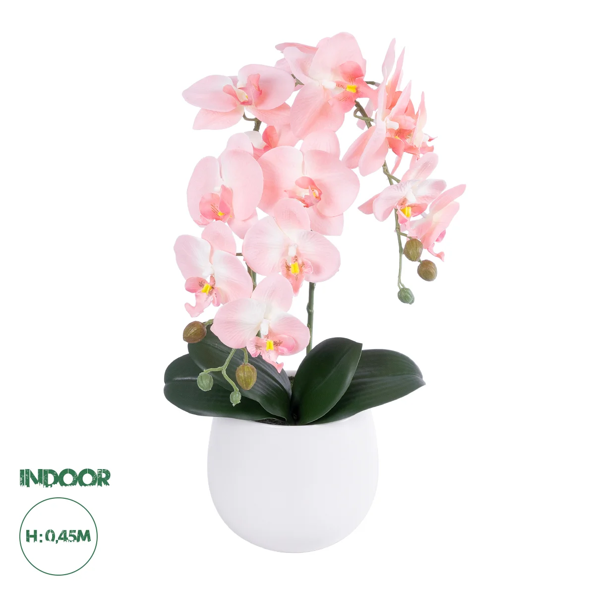 Φωτογραφία προϊόντος: GloboStar® Artificial Garden SALMON ORCHID 21118 Διακοσμητικό Φυτό Ροζ-Πορτοκαλί Ορχιδέα Υ45cm