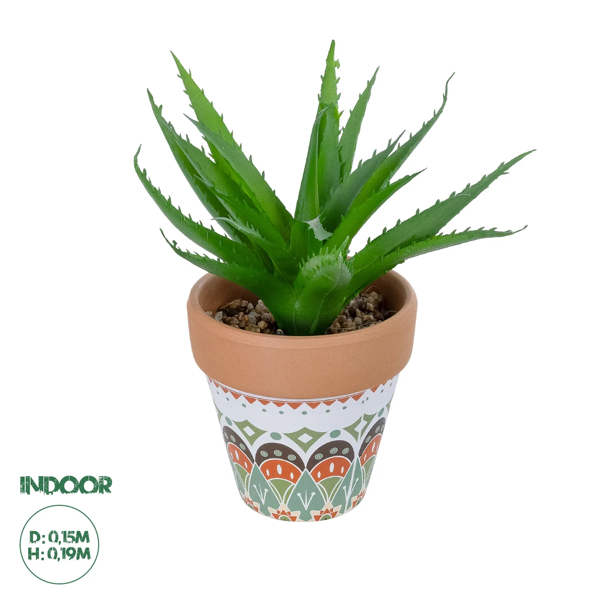 Φωτογραφία προϊόντος: GloboStar® Artificial Garden SUCCULENT ALOE POTTED PLANT 21054 Διακοσμητικό Φυτό Αλόη Φ15 x Υ19cm