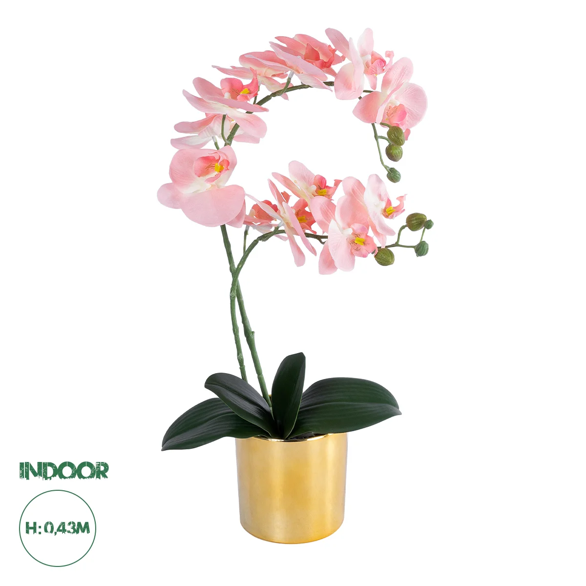 Φωτογραφία προϊόντος: GloboStar® Artificial Garden SALMON PINK ORCHID 21129 Διακοσμητικό Φυτό Φούξια Ορχιδέα Υ43cm