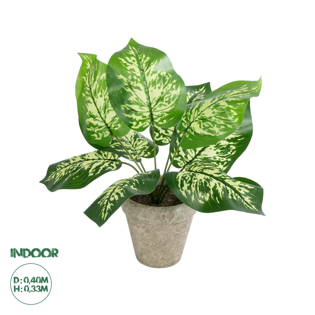 Φωτογραφία προϊόντος: GloboStar® Artificial Garden DIEFFENBACHIA POTTED PLANT 20897 Διακοσμητικό Φυτό Διφενμπάχια Φ40 x Υ33cm