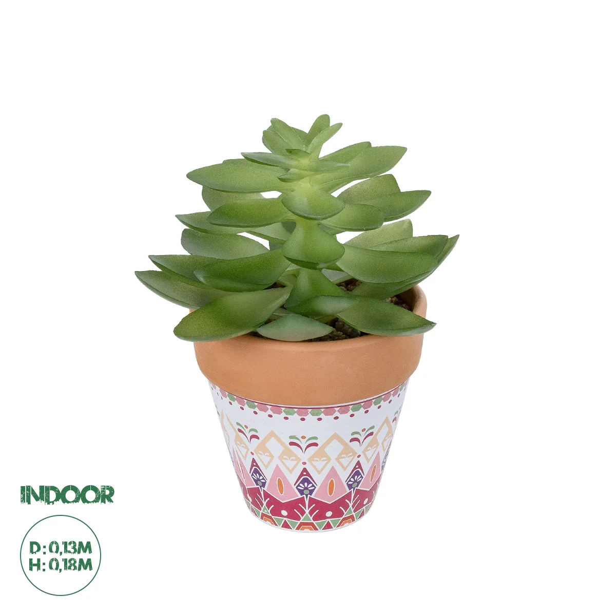 Φωτογραφία προϊόντος: GloboStar® Artificial Garden SUCCULENT ECHEVERIA POTTED PLANT 21048 Διακοσμητικό Φυτό Εχεβέρια Φ13 x Υ18cm