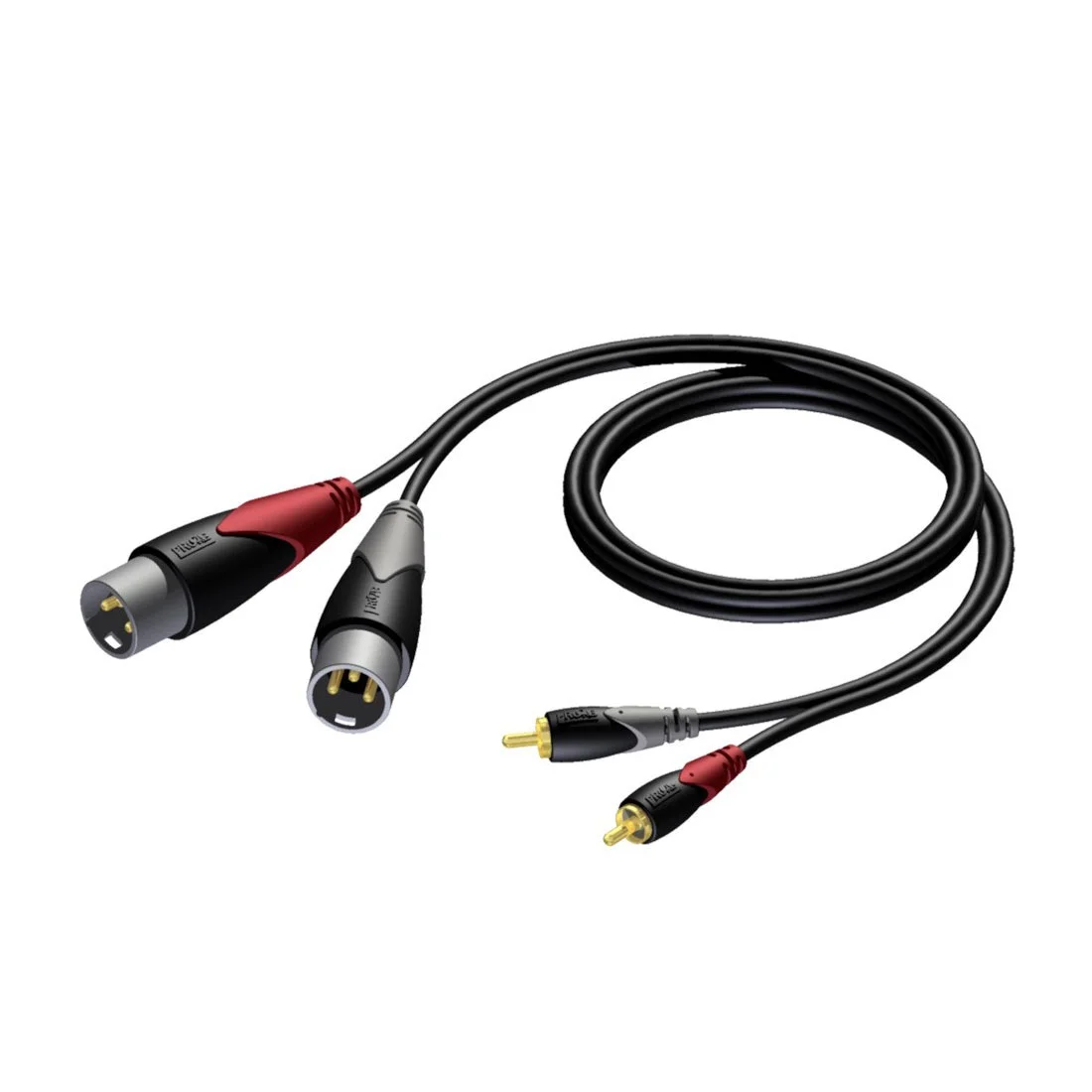 Φωτογραφία προϊόντος: Procab CLA-701-3 - Kαλώδιο 2 x XLR male - 2 x RCA/Cinch male 3 μέτρα