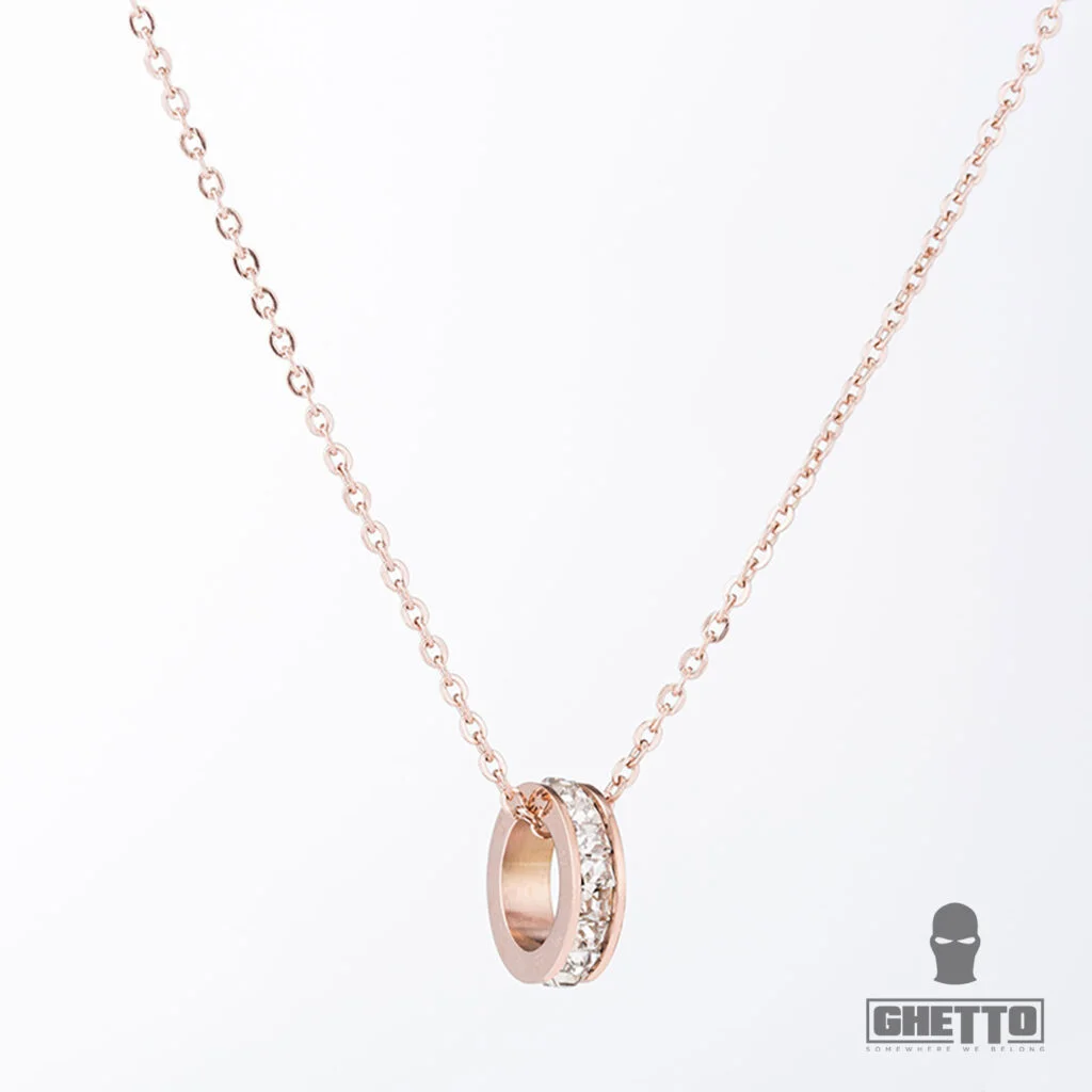 Φωτογραφία προϊόντος: Ghetto Necklace Titanium Roman Designer Luxury Pendant Cubic Zirconia White