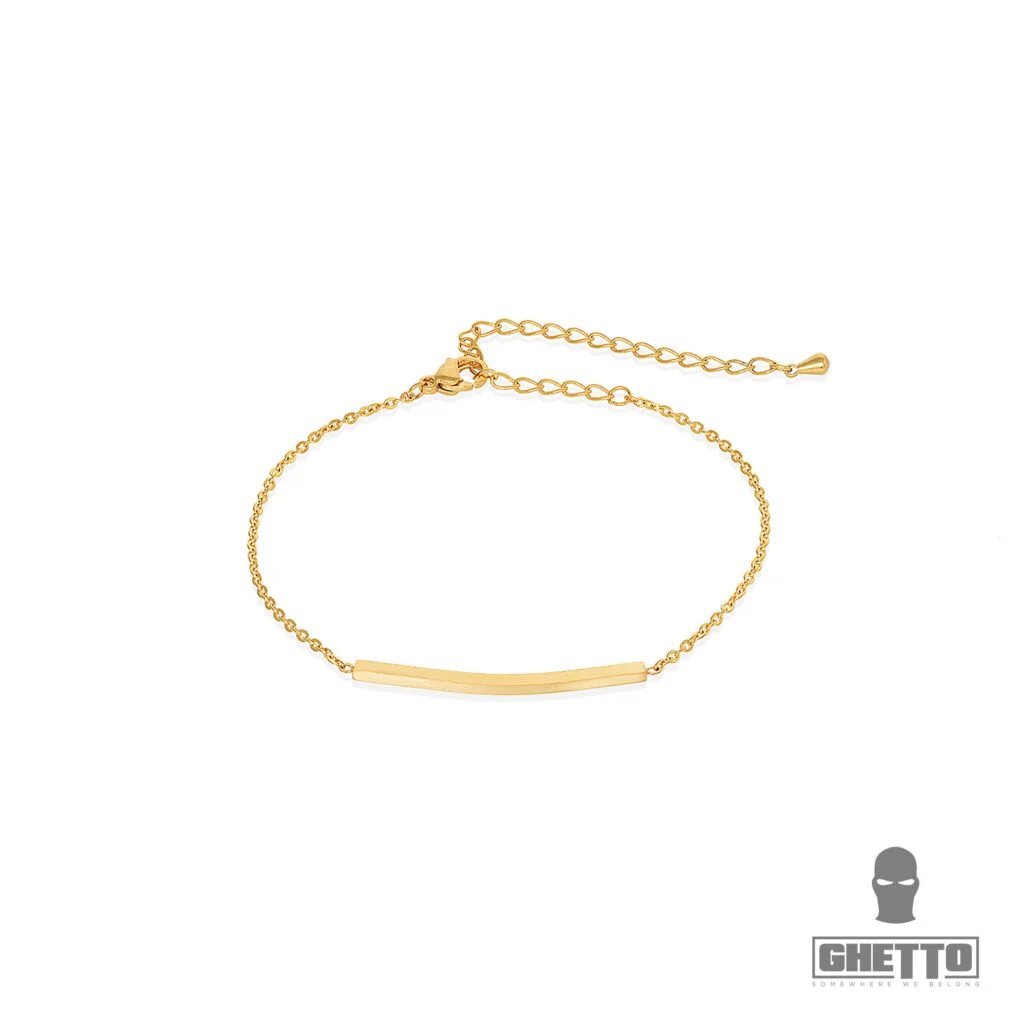 Φωτογραφία προϊόντος: Ghetto Charm Bracelet Curve Blank Bar Gold