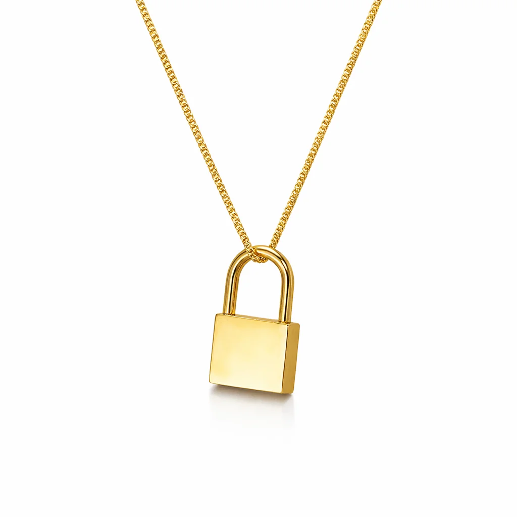 Φωτογραφία προϊόντος: Ghetto Necklace Stainless Steel 18k gold-plated lock shape
