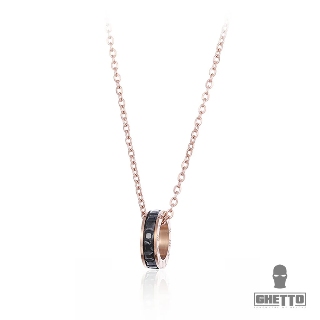 Φωτογραφία προϊόντος: Ghetto Necklace Titanium Roman Designer Luxury Pendant Cubic Zirconia Black
