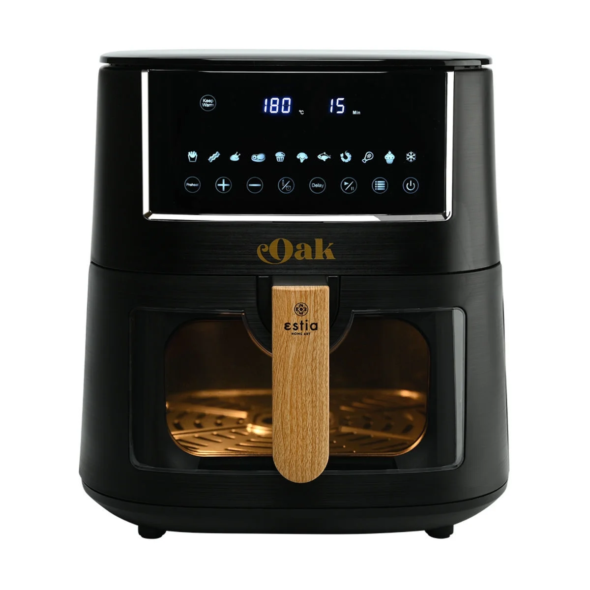 Φωτογραφία προϊόντος: Estia OAK Φριτέζα Αέρος 1650W 7,2lt με Ψηφ. Οθόνη και 11 Προγράμματα Μαύρη 06-18931