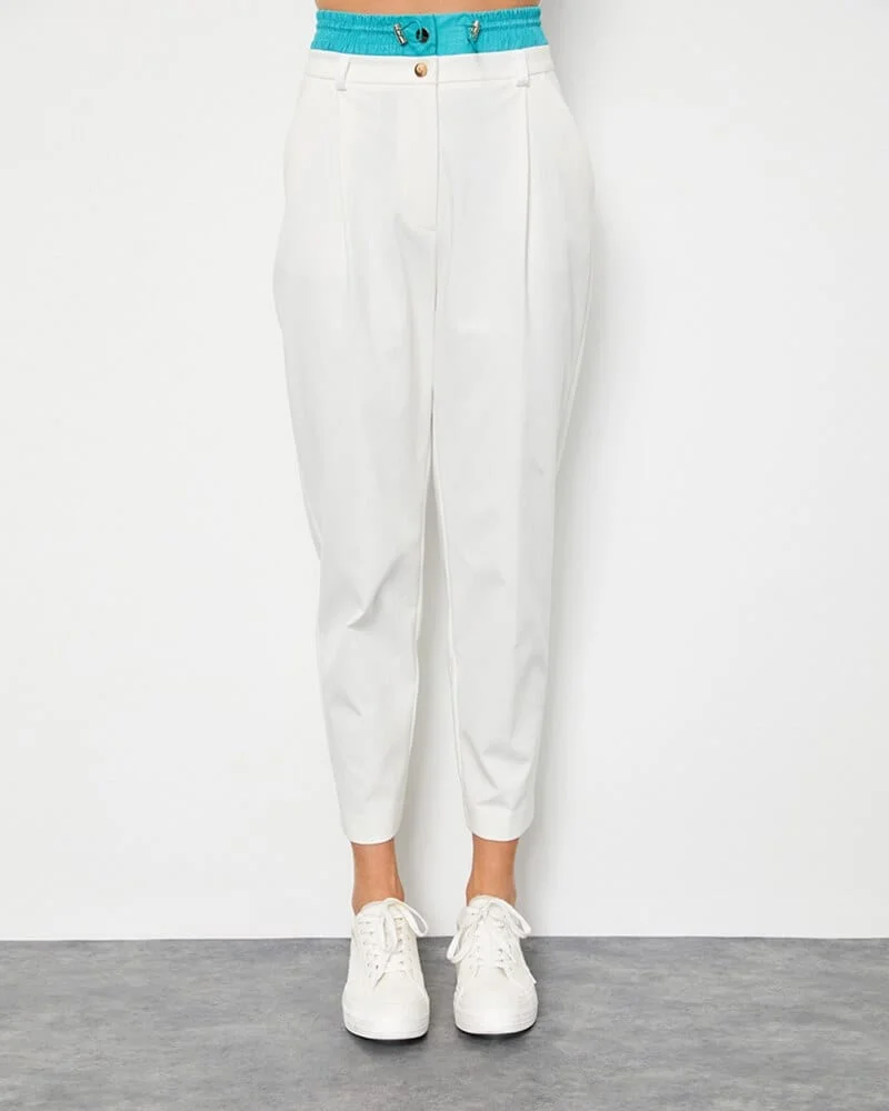 Φωτογραφία προϊόντος: SOU Γυναικείο slouchy colour block παντελόνι 97% βαμβάκι