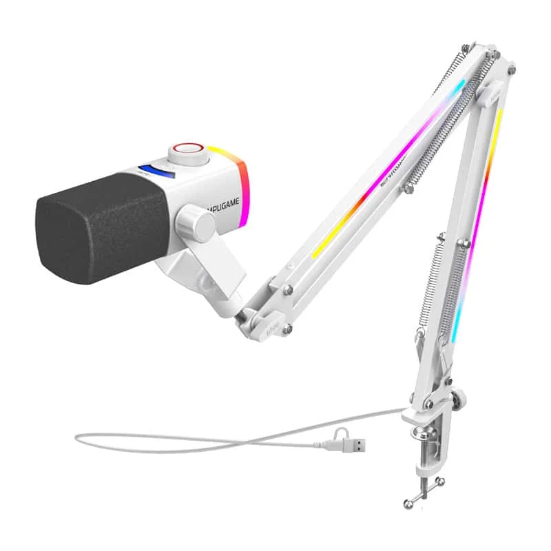 Φωτογραφία προϊόντος: Fifine Dynamic microphone AM8proTW with boom arm (white)