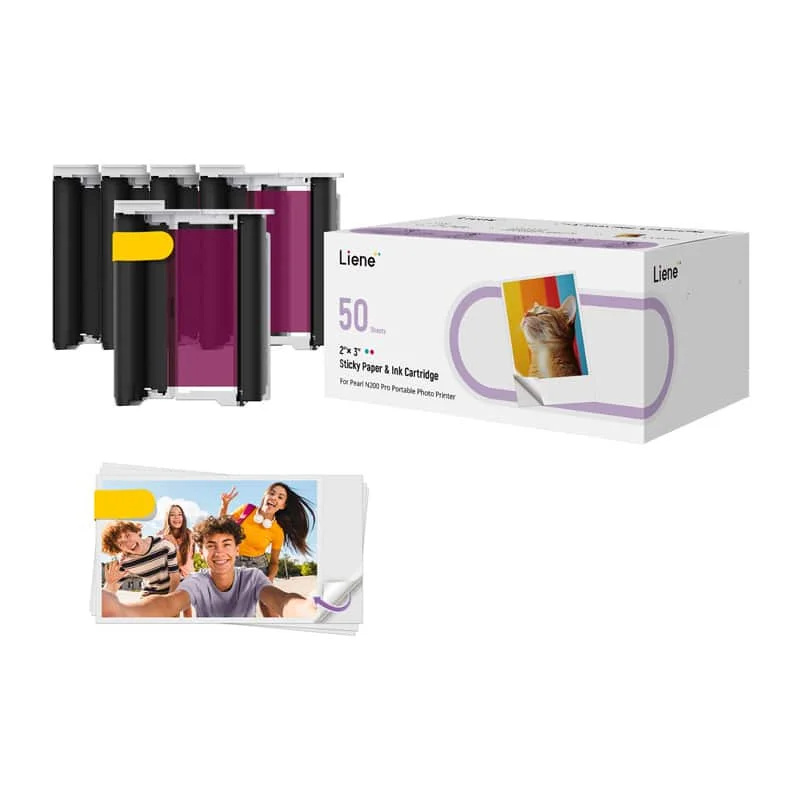 Φωτογραφία προϊόντος: Liene 50 sheets 2x3 photo paper and 5 ink cartridges fo