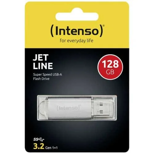 Φωτογραφία προϊόντος: Intenso Pendrive 128GB Jet Line USB 3.2, Silver EU (3541491)