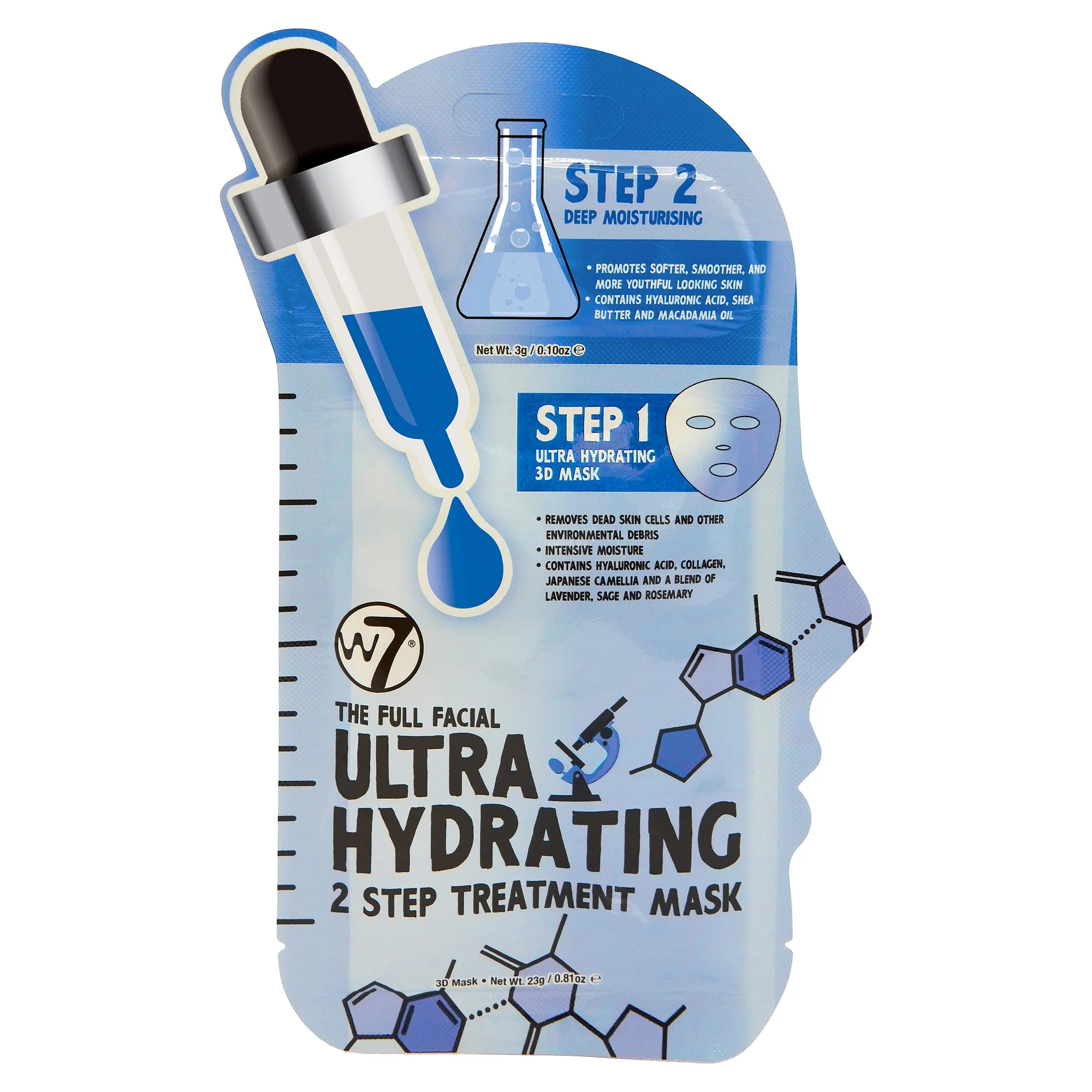 Φωτογραφία προϊόντος: W7 Cosmetics W7 Ultra Hydrating 2 Step Treatment Face Mask (3gr + 23gr)
