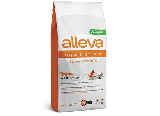 Φωτογραφία προϊόντος: Alleva Equilibrium CHICKEN & OCEAN FISH ADULT MEDIUM - MAXI DOG 12kg 12kgr