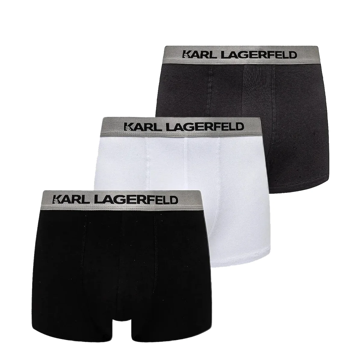 Φωτογραφία προϊόντος: KARL LAGERFELD - METALLIC ELASTIC TRUNK SET - A1M47020-1PP ASPHALT/WHITE/BLACK