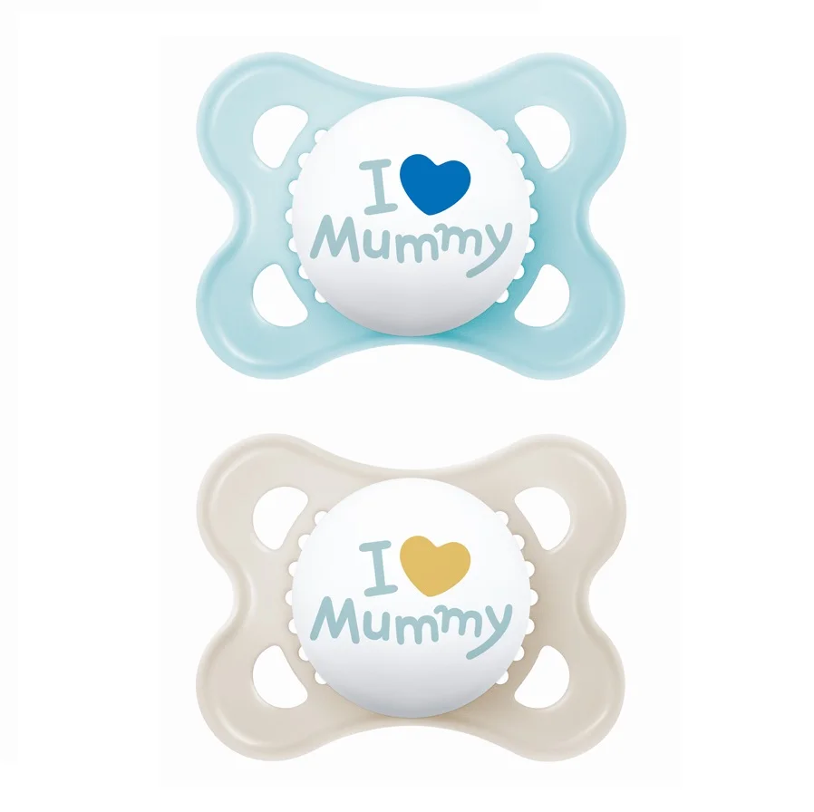 Φωτογραφία προϊόντος: Πιπίλα Mam Ι Love Mummy Σιλικόνης 2-6m 2τμχ 115SB2c σιελ εκρού