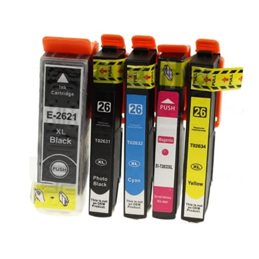 Φωτογραφία προϊόντος: Multipack 5 συμβατών μελανιών T2621-T2636 για Epson (C13T26364010)