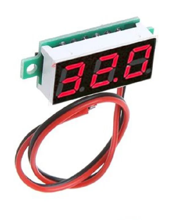 Φωτογραφία προϊόντος: 0.28inch DC 2.5-30V Voltmeter Red 2 wired